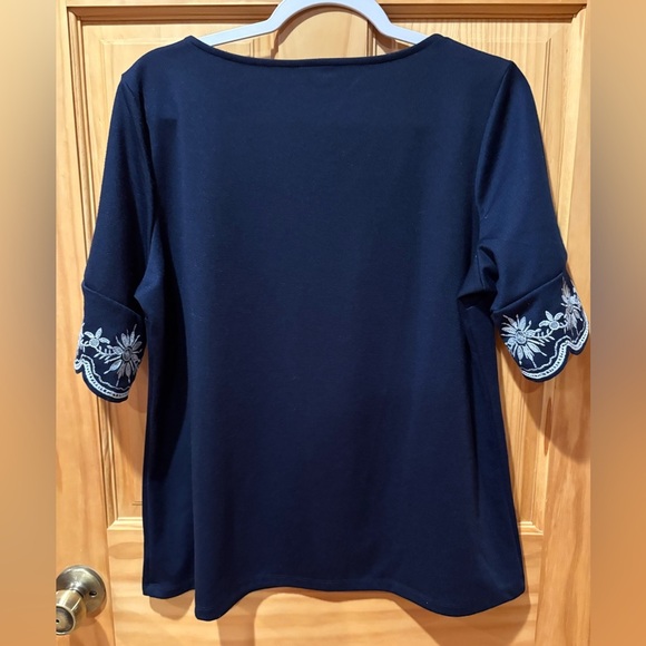 Kim Rogers Petite blue and white top women’s Xl - Picture 2 of 8